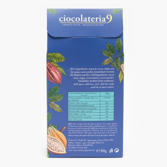 Ciocolată neagră 70% cacao, 80g (16x5g)