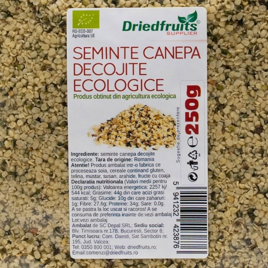 Semințe cânepă decojite ecologice 250g