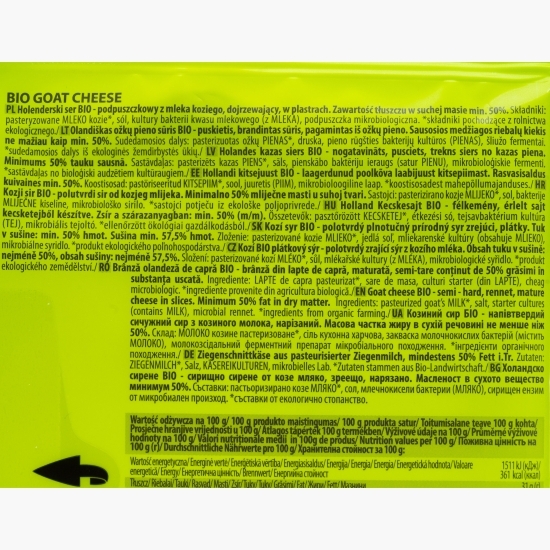 Brânză eco de capră, felii 90g