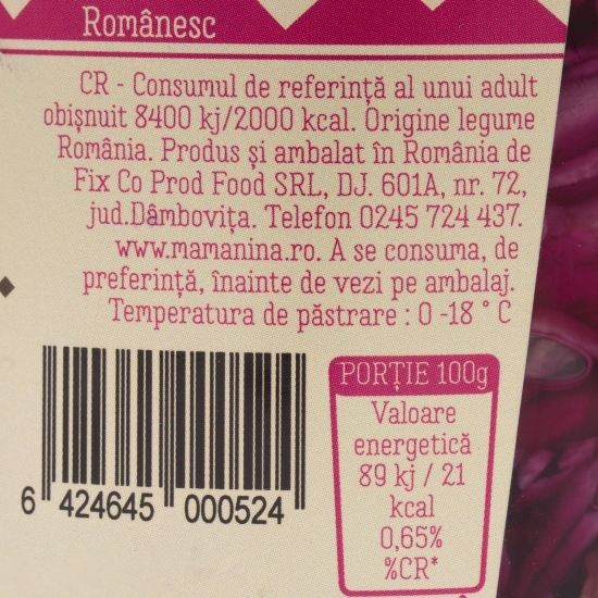 Salată de varză roșie 800g