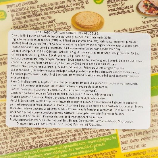 Tortillas fără gluten 6 buc 216g