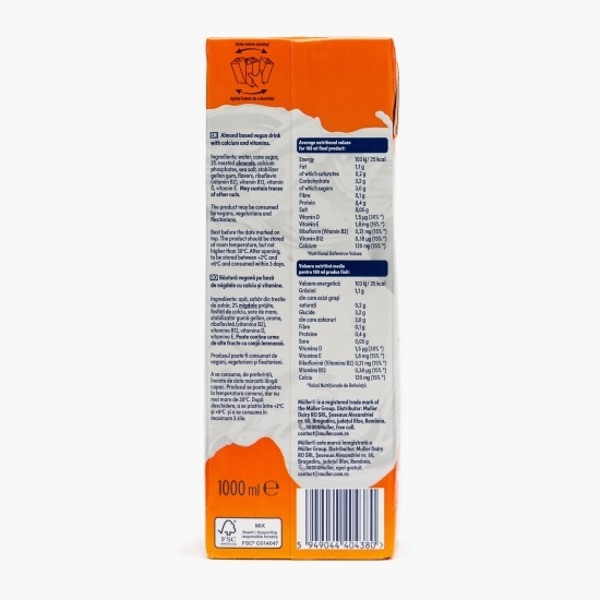 Băutură vegetală pe bază de migdale 1l