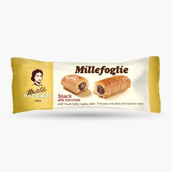 Mini rulou din foietaj crocant umplut cu cremă de alune 25g