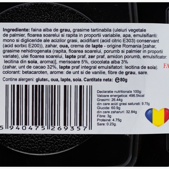 Tartă de casă cu ciocolată albă și merișoare 80g