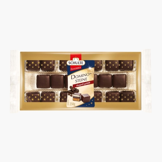 Cuburi din turtă dulce cu jeleu de fructe și glazură de ciocolată neagră 250g