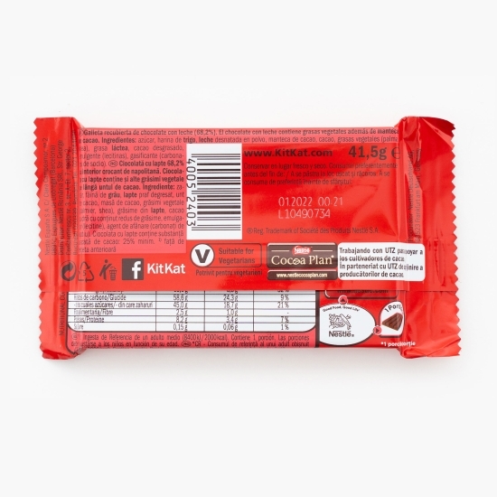 Ciocolată cu lapte și napolitană 41.5g