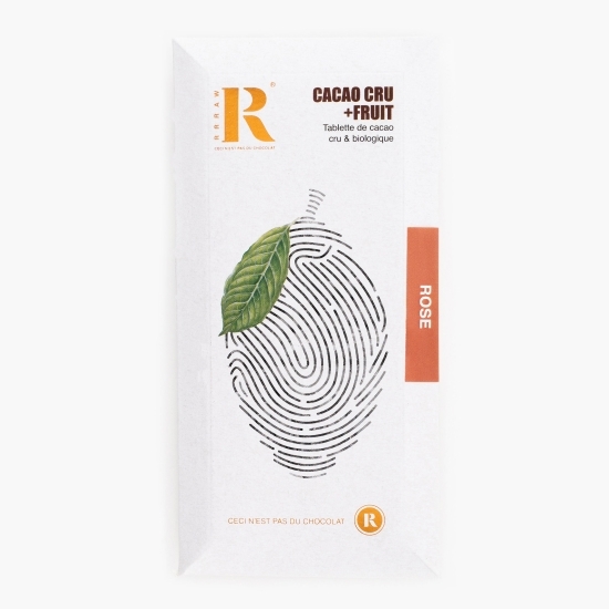 Tabletă de cacao crudă cu trandafiri și curmale eco 45g