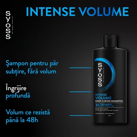 Șampon Intense Volume pentru păr lipsit de vitalitate și volum 440ml
