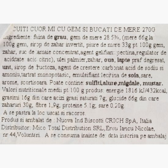 Biscuiți umpluți cu gem și bucăți de măr 270g