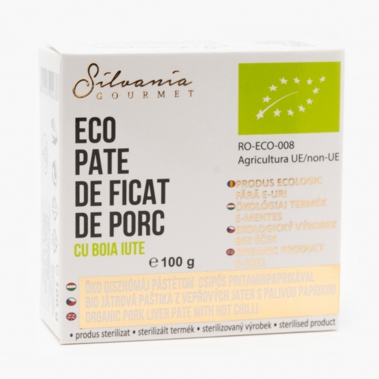 Pate de ficat de porc eco cu boia iute 100g
