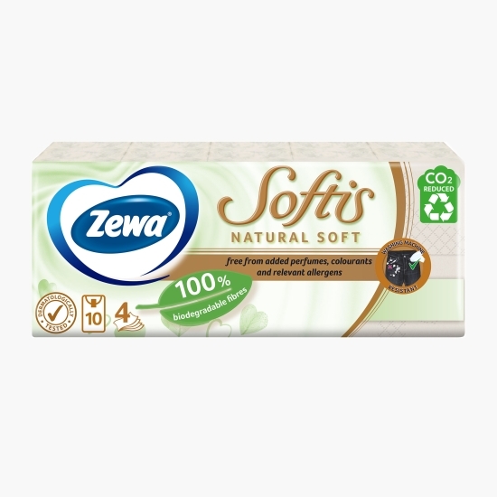 Șervețele nazale Softis Natural Soft 4 straturi, 10 pachete