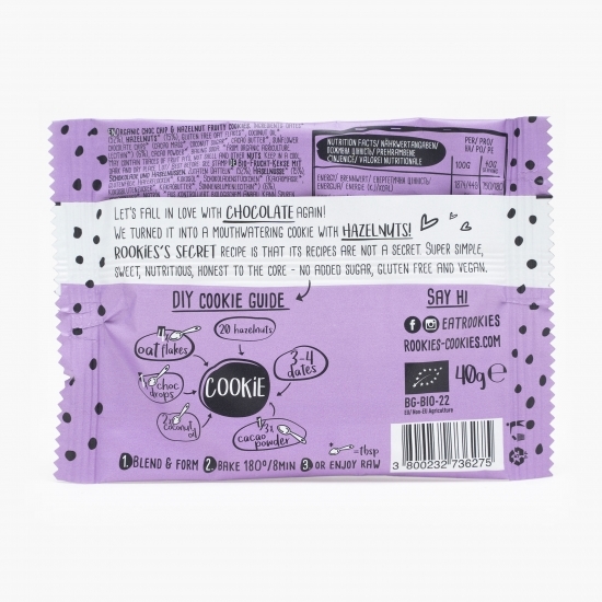Biscuit eco alune de pădure și bucăți de ciocolată 40g