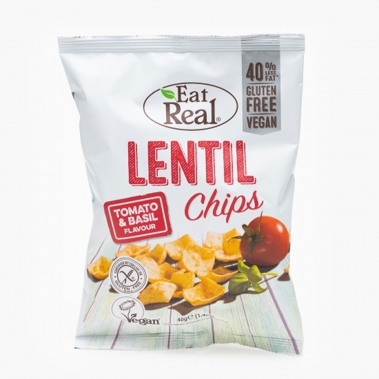 Chips de linte cu roșii și busuioc 40g 
