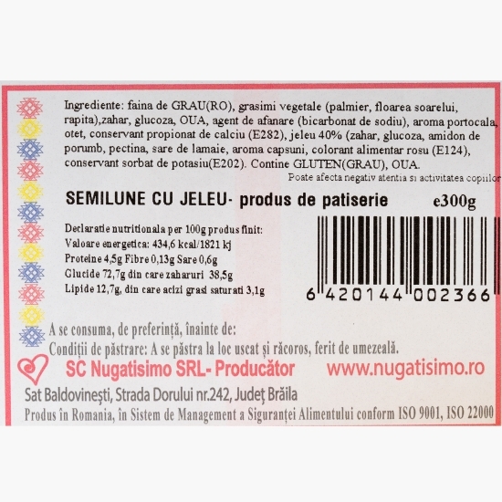 Fursecuri semilună cu jeleu 300g