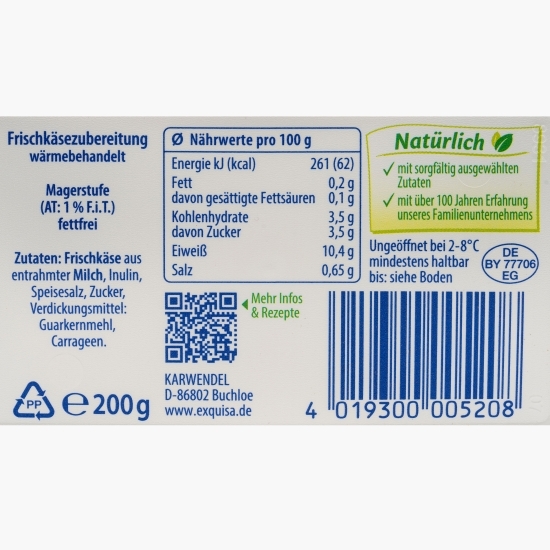 Cremă de brânză 0.2% grăsime 200g