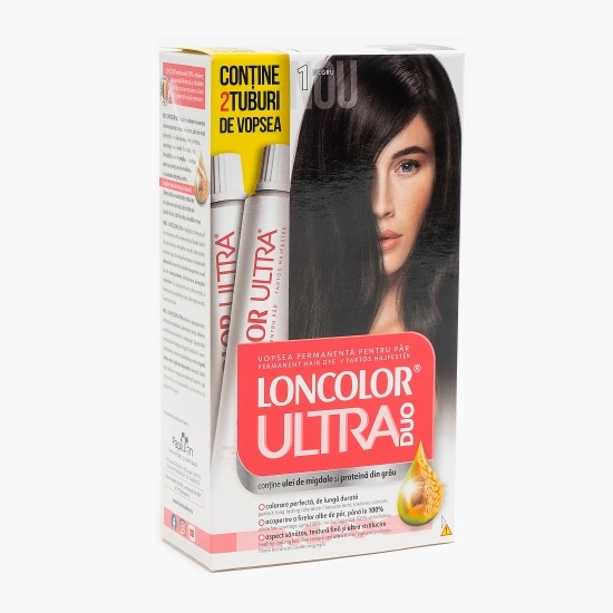 Vopsea permanentă pentru păr Ultra Duo 1 Negru 200ml
