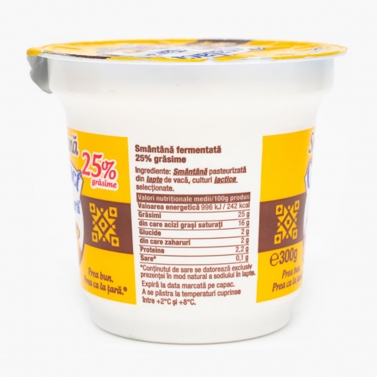 Smântână 25% grăsime, 300g