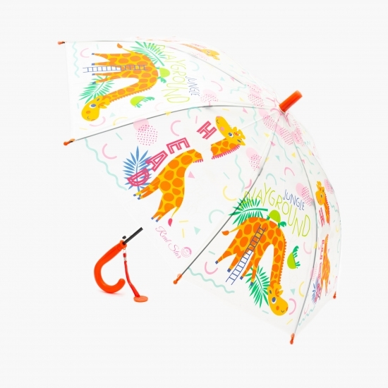 Umbrelă transparentă girafă, copii, 65cm