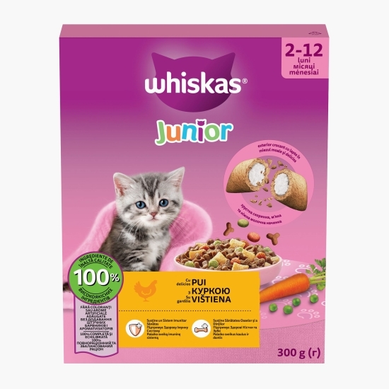 Hrană uscată pentru pisici junior 300g, cu pui