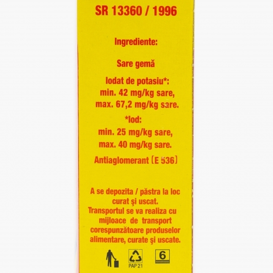Sare iodată gemă extrafină cutie 1kg