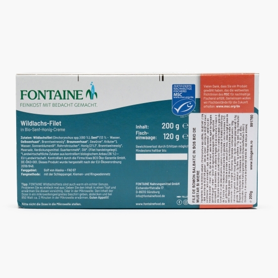File de somon sălbatic în sos eco de muștar și miere, 200g