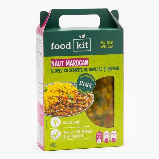 Năut marocan & orez cu semințe de dovleac și șofran 430g 