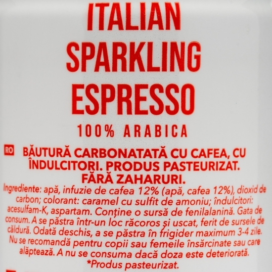 Cafea Italian Sparkling Espresso  fără zahăr 0.25l 