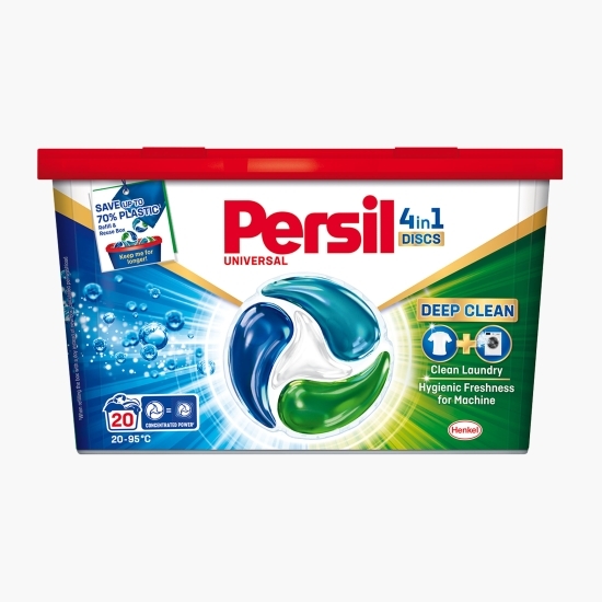 Detergent de rufe capsule 4în1 Discs Universal Deep Clean, 20 spălări