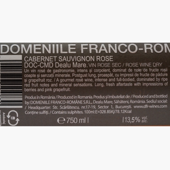 Vin rose sec Cabernet Sauvignon, 13.5%, 0.75l