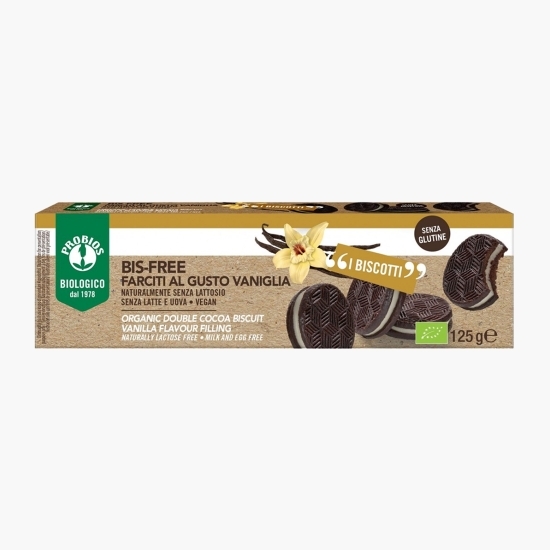 Biscuiți eco fără lactoză și gluten, cu cremă de vanilie 125g
