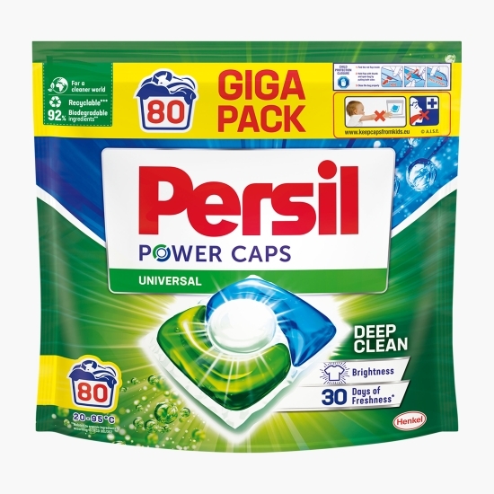 Detergent de rufe capsule, universal, Power Caps, Deep Clean, Gica Pack, 80 spălări