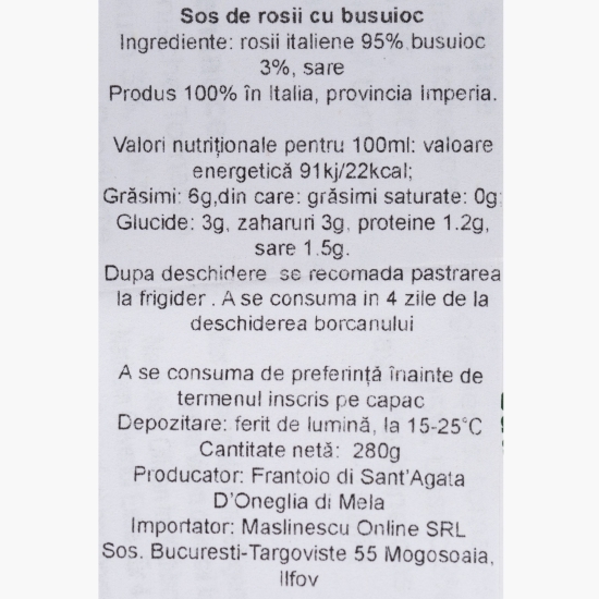 Măslinescu - Pastă de roșii cu busioc 280g