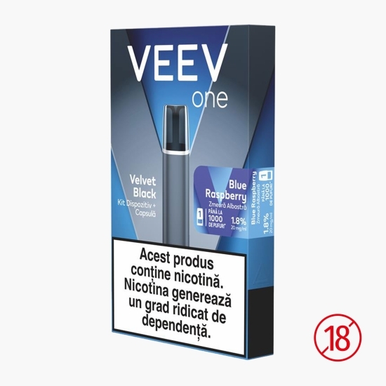 Kit țigară electronică + capsulă, Blue Raspberry 1.8%, 20mg/ml nicotină, 1000 puffs