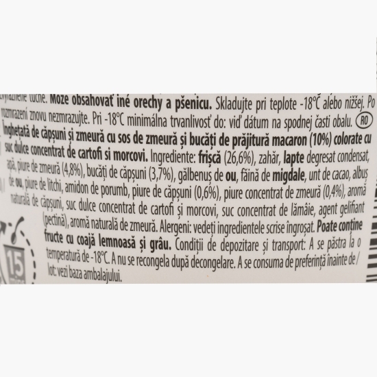 Înghețată cu căpșuni, zmeură și macaron 420ml