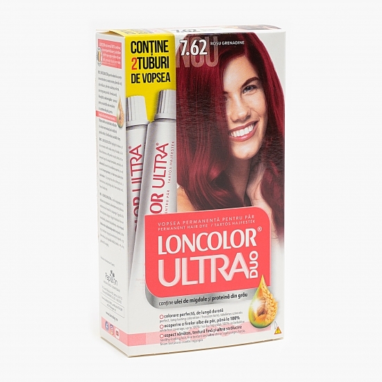 Vopsea permanentă pentru păr Ultra Duo 7.62 Roșu grenadine 200ml