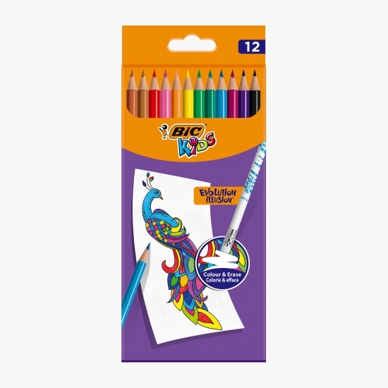 Creioane colorate Kids Evolution Illusion 12 buc