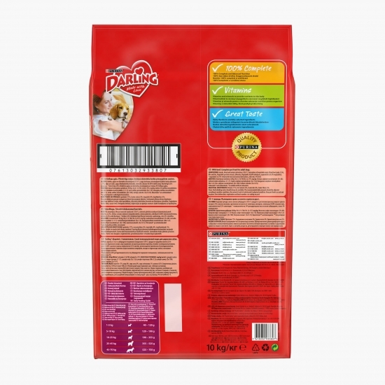 Hrană uscată pentru câini adult, 10kg, vită și legume