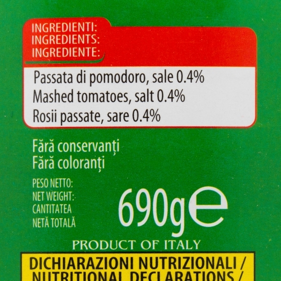 Roșii pasate sticlă 690g