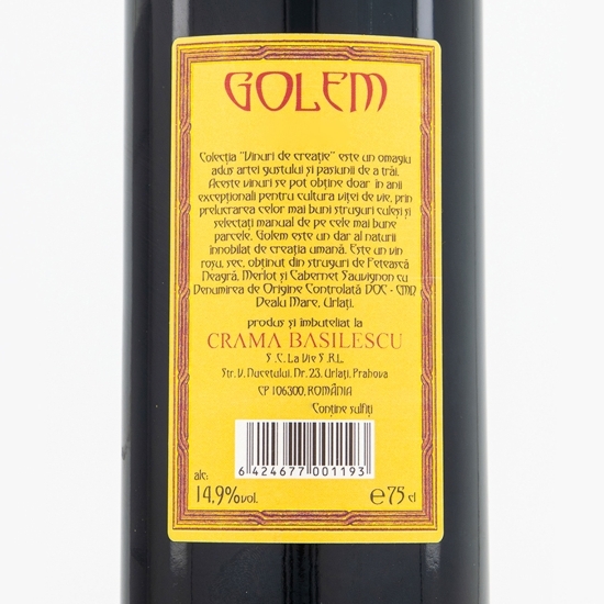 Vin roșu sec Golem, 14.9%, 0.75l