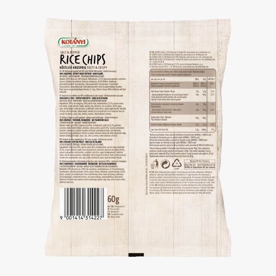 Chips de orez cu sare și piper 60g