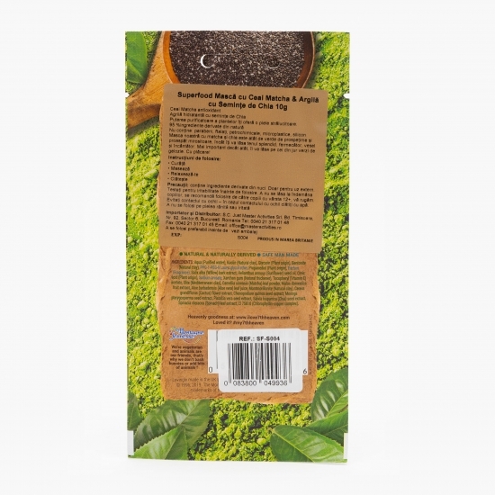 Mască de față Superfood cu ceai matcha, argilă & semințe de chia 10g