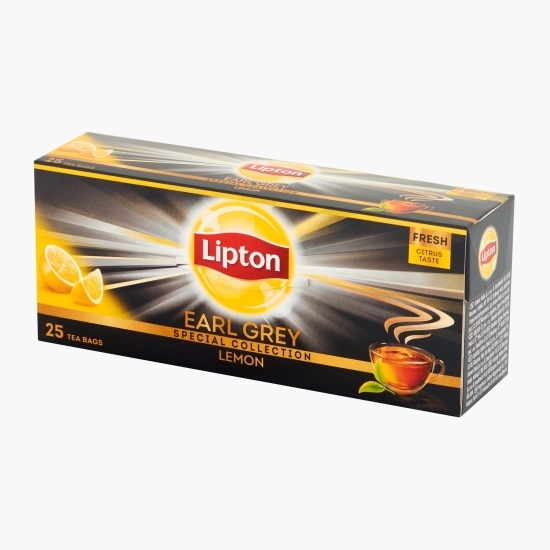 Ceai negru Earl Grey cu aromă de lămâie, 25 plicuri