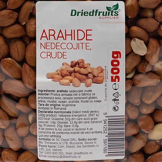 Arahide în coajă crude 500g