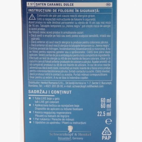 Vopsea de păr permanentă sub formă de gel 7.57 Sweet toffee 142.5ml