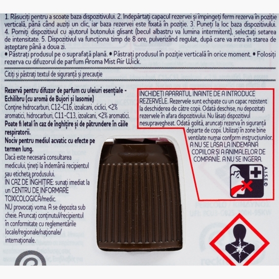 Rezervă pentru difuzor de parfum cu uleiuri esențiale, Aroma Mist Echilibru 20ml