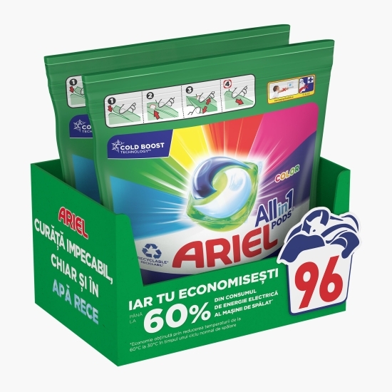 Detergent de rufe capsule All in One Pods Color, 96 spălări