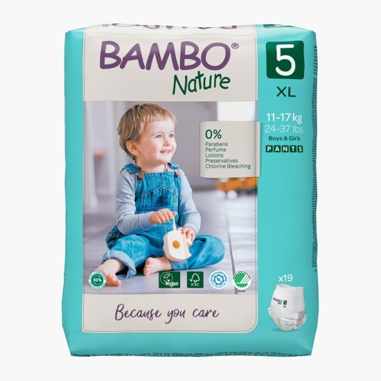 Scutece chiloțel Pants eco 0% clor mărimea 5, 12-18kg, 19 buc