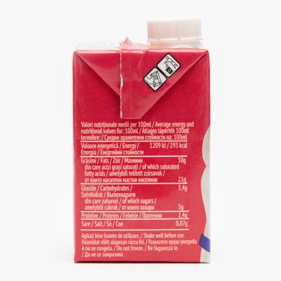 Smântână lichidă pentru frișcă, neîndulcită, 30% grăsime 200ml