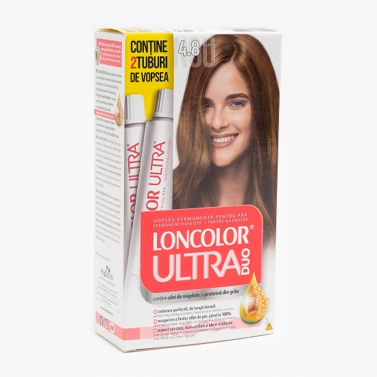 Vopsea permanentă pentru păr Ultra Max 4.8 „alună” 200ml