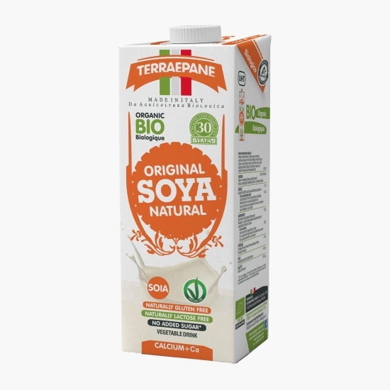Băutură vegetală eco din soia integrală + calciu (fără zahăr), 1l